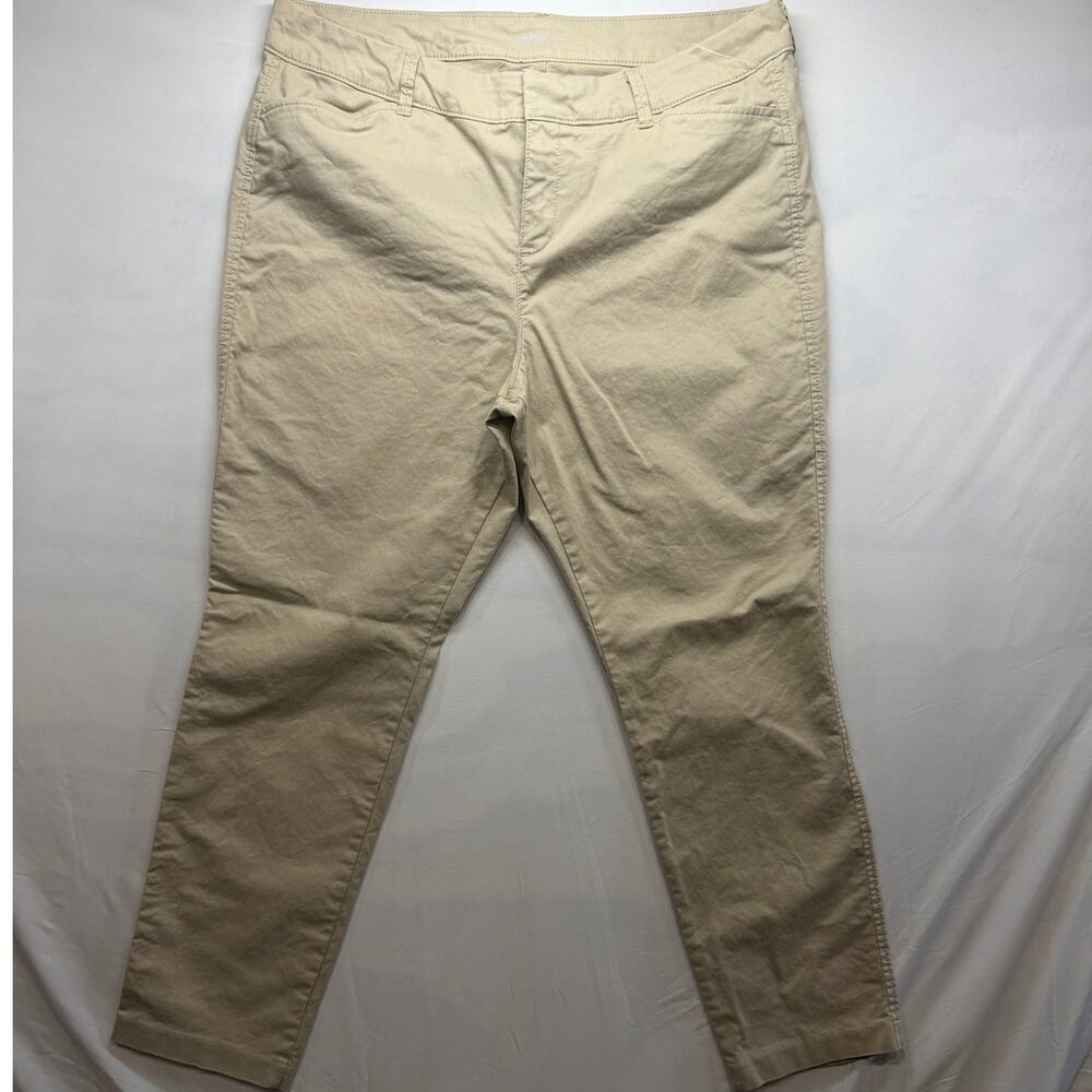 Old Navy Womens Size 14 Pixie Khaki Beige Stretch Ankle Chino Pants Slacks